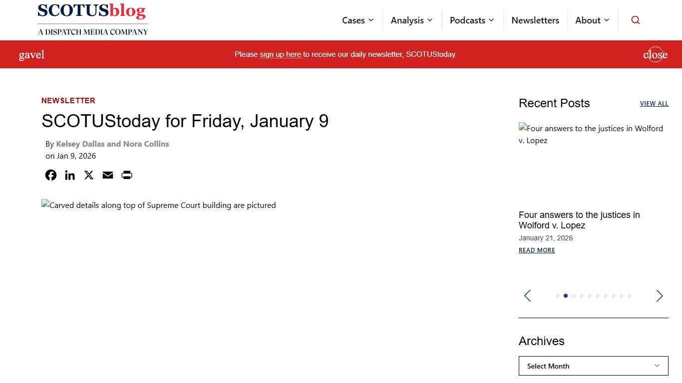 SCOTUStoday for Friday, January 9 - SCOTUSblog