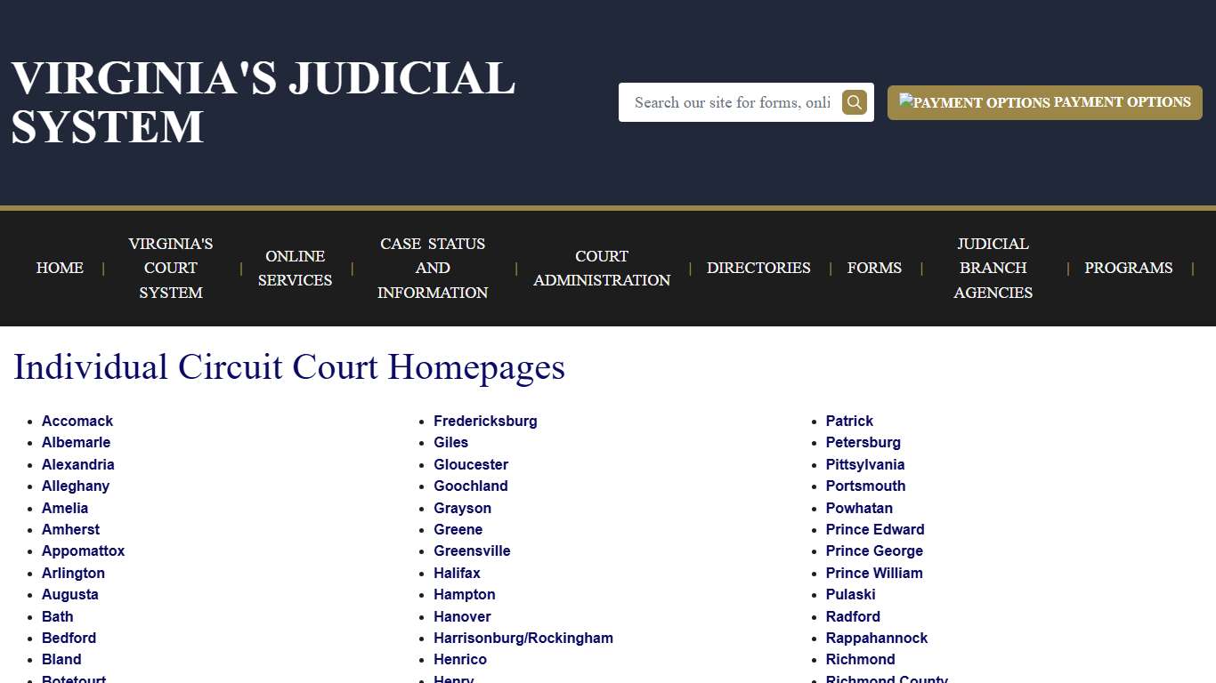 Individual Circuit Court Homepages | Virginia Court System
